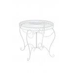 Tavolino tavolo stile romantico CP297 ferro rotondo 88x69cm bianco