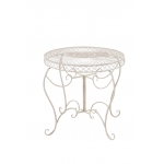 Tavolino tavolo stile romantico CP297 ferro rotondo 88x69cm avorio