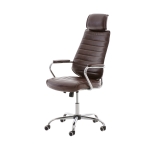 Poltrona sedia ufficio girevole regolabile HLO-CP9 metallo cromato ecopelle bordeaux