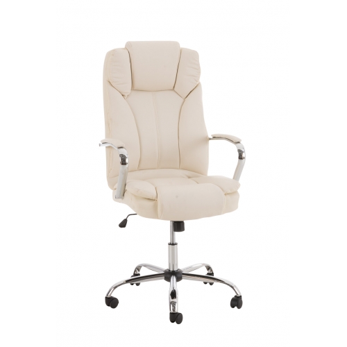 Poltrona sedia ufficio girevole regolabile 150kg HLO-CP1 Xanthos ecopelle avorio