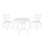 Set tavolo con 2x sedie da giardino pieghevole romantico decorativo HLO-CP3 bianco