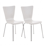 Set 2x sedie da cucina sala attesa CP613 impilabile legno metallo bianco
