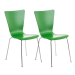 Set 2x sedie da cucina sala attesa CP613 impilabile legno metallo verde