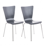 Set 2x sedie da cucina sala attesa CP613 impilabile legno metallo grigio