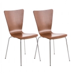 Set 2x sedie da cucina sala attesa CP613 impilabile legno metallo marrone