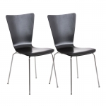 Set 2x sedie da cucina sala attesa CP613 impilabile legno metallo nero