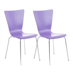 Set 2x sedie da cucina sala attesa CP613 impilabile legno metallo viola