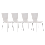 Set 4x sedie da cucina sala attesa CP613 impilabile legno metallo bianco