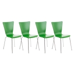 Set 4x sedie da cucina sala attesa CP613 impilabile legno metallo verde