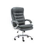 Poltrona sedia ufficio girevole regolabile 235kg HLO-CP1 Vancouver ecopelle grigio