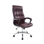Poltrona sedia ufficio girevole regolabile HLO-CP8 metallo cromato ecopelle bordeaux
