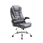 Poltrona sedia ufficio girevole regolabile 150kg HLO-CP11 ecopelle grigio