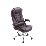 Poltrona sedia ufficio girevole regolabile 150kg HLO-CP11 ecopelle marrone