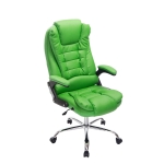 Poltrona sedia ufficio girevole regolabile 150kg HLO-CP11 ecopelle verde