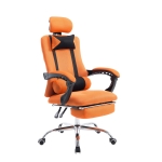 Poltrona sedia ufficio girevole regolabile poggiapiedi estraibile HLO-CP41 tessuto a rete arancione