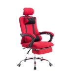 Poltrona sedia ufficio girevole regolabile poggiapiedi estraibile HLO-CP41 tessuto a rete rosso