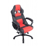 Poltrona sedia ufficio girevole regolabile sportiva gaming HLO-CP68 ecopelle nero rosso