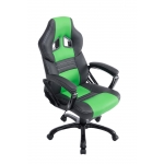 Poltrona sedia ufficio girevole regolabile sportiva gaming HLO-CP68 ecopelle nero verde