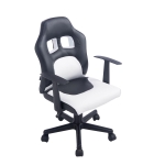 Poltrona sedia girevole regolabile gaming per bambini HLO-CP91 ecopelle nero e bianco