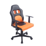 Poltrona sedia girevole regolabile gaming per bambini HLO-CP91 ecopelle nero e arancione