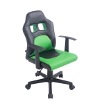 Poltrona sedia girevole regolabile gaming per bambini HLO-CP91 ecopelle nero e verde