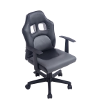 Poltrona sedia girevole regolabile gaming per bambini HLO-CP91 ecopelle nero e grigio