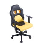 Poltrona sedia girevole regolabile gaming per bambini HLO-CP91 ecopelle nero e giallo