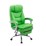 Poltrona sedia ufficio girevole regolabile poggiapiedi estraibile HLO-CP97 ecopelle verde