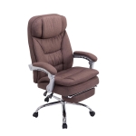 Poltrona sedia ufficio girevole regolabile poggiapiedi estraibile HLO-CP97 tessuto marrone