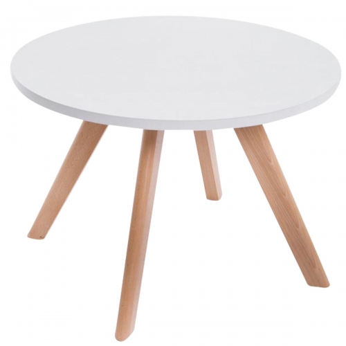 Tavolo tavolino rotondo da interno HLO-CP21 legno MDF 40x60x60cm legno chiaro bianco