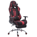 Poltrona sedia ufficio girevole regolabile poggiapiedi estraibile HLO-CP93 tessuto nero e rosso
