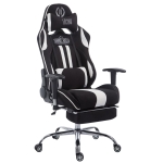 Poltrona sedia ufficio girevole regolabile poggiapiedi estraibile HLO-CP93 tessuto nero e bianco