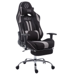 Poltrona sedia ufficio girevole regolabile poggiapiedi estraibile HLO-CP93 tessuto nero e grigio