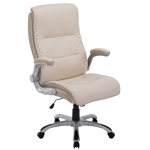 Poltrona sedia ufficio girevole regolabile 150kg HLO-CP1 Villach ecopelle avorio