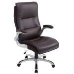 Poltrona sedia ufficio girevole regolabile 150kg HLO-CP1 Villach ecopelle marrone
