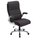 Poltrona sedia ufficio girevole regolabile 150kg HLO-CP1 Villach tessuto grigio scuro