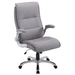 Poltrona sedia ufficio girevole regolabile 150kg HLO-CP1 Villach tessuto grigio chiaro