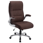 Poltrona sedia ufficio girevole regolabile 150kg HLO-CP1 Villach tessuto marrone