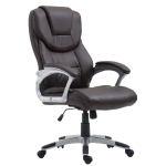 Poltrona sedia ufficio girevole regolabile 120kg HLO-CP10 V2 ecopelle marrone