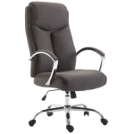Poltrona sedia ufficio girevole regolabile HLO-CP85 metallo cromato tessuto grigio scuro