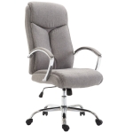 Poltrona sedia ufficio girevole regolabile HLO-CP85 metallo cromato tessuto grigio