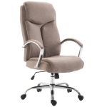 Poltrona sedia ufficio girevole regolabile HLO-CP85 metallo cromato tessuto grigio tortora