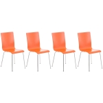 Set 4x sedie sala da pranzo soggiorno 120kg HLO-CP1 87x43x47cm legno metallo arancione