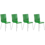 Set 4x sedie sala da pranzo soggiorno 120kg HLO-CP1 87x43x47cm legno metallo verde