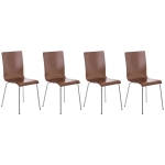 Set 4x sedie sala da pranzo soggiorno 120kg HLO-CP1 87x43x47cm legno metallo marrone