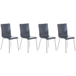 Set 4x sedie sala da pranzo soggiorno 120kg HLO-CP1 87x43x47cm legno metallo grigio