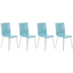 Set 4x sedie sala da pranzo soggiorno 120kg HLO-CP1 87x43x47cm legno metallo azzurro