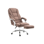 Poltrona sedia ufficio girevole regolabile poggiapiedi estraibile HLO-CP67 tessuto marrone