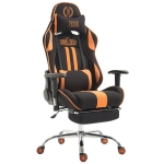 Poltrona sedia ufficio girevole regolabile poggiapiedi estraibile HLO-CP93 tessuto nero e arancione