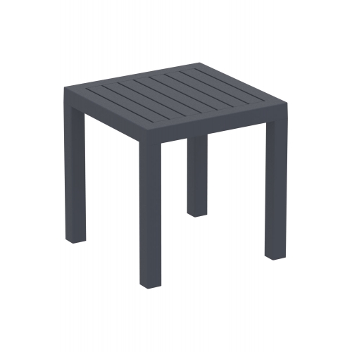 Tavolo tavolino quadrato da esterno HLO-CP33 polipropilene 45x45x45cm grigio scuro